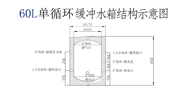 舒铂特60升单循环缓冲水箱结构示意图