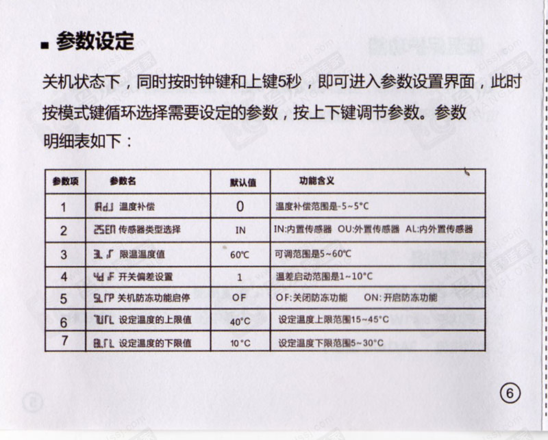 上海瑞好水暖温控器产品说明书第六页